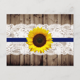 Madera y encaje rústicos con boda de girasol RSVP