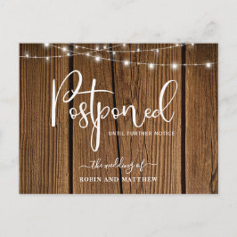 Madera y luces, Invitación del Boda de postergació
