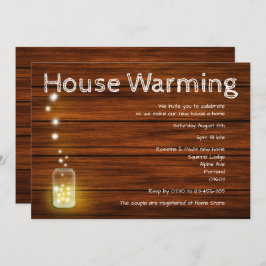 Madera y luces Rústica invitación a fiesta en casa