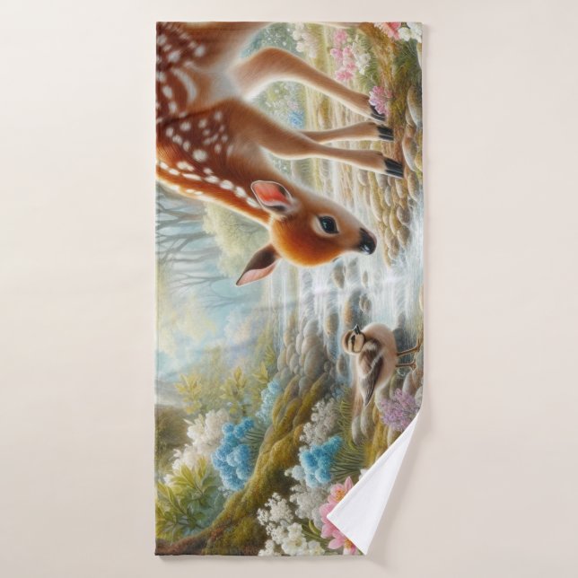 Maderas de primavera con pato y cebada/ciervo (Toalla de baño)