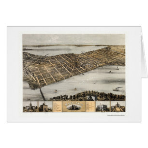 Madison, mapa panorámico de los WI - 1867