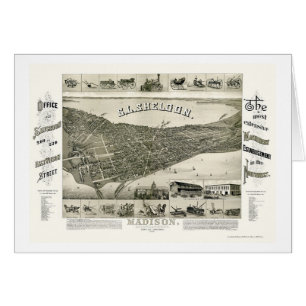 Madison, mapa panorámico de los WI - 1885