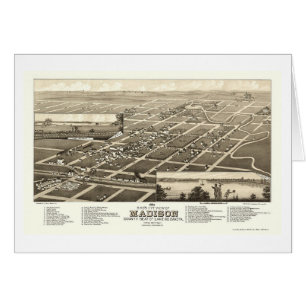 Madison, mapa panorámico del SD - 1883
