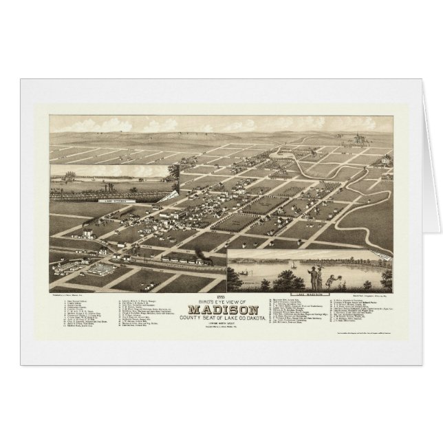 Madison, mapa panorámico del SD - 1883 (Anverso (Horizontal))