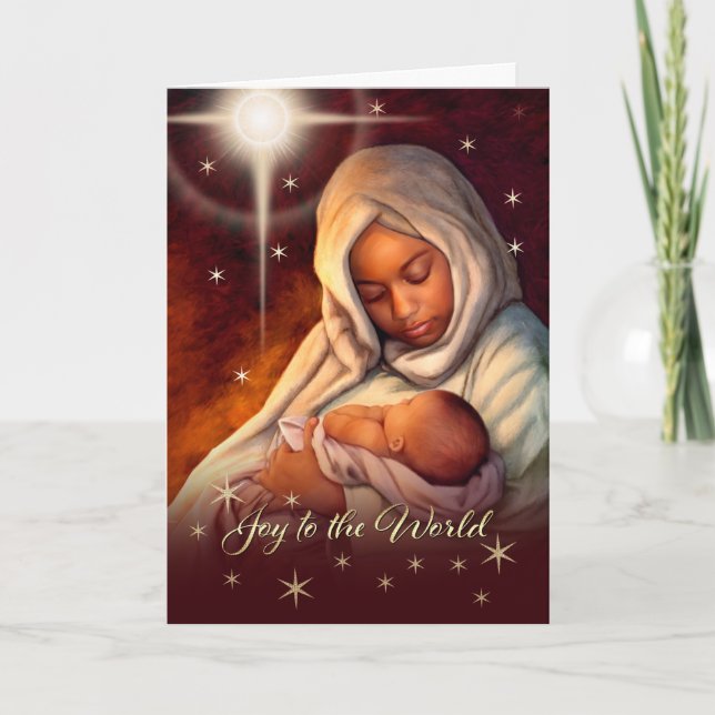 Madonna afroamericana y tarjetas de Navidad infant (Anverso)