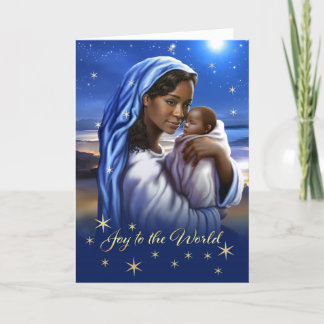 Madonna afroamericana y tarjetas de Navidad infant