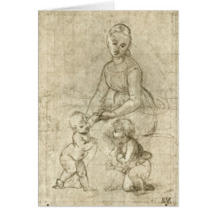 Madonna, Cristo y San Juan Bautista por Rapahel