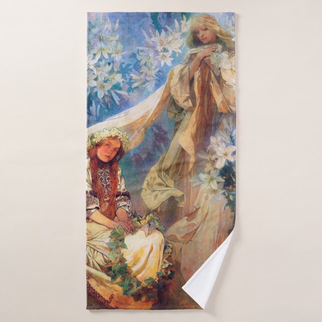 Madonna de la Lily, Mucha (Toalla de baño)