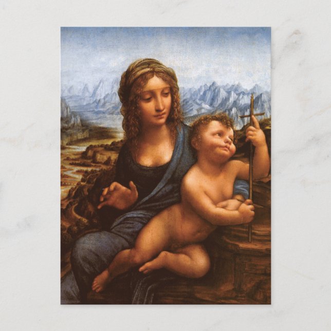 Madonna del Yarnwinder por la postal Da Vinci (Anverso)