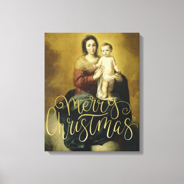 Madonna e Niño, lienzo de Navidades Bellas Artes (Anverso)