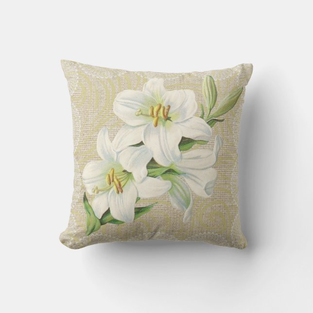Madonna lily & lace floral almohada vintage (Anverso)