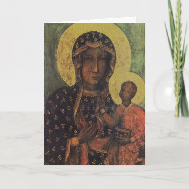 Madonna negra de la tarjeta de felicitación Czesto (Anverso)