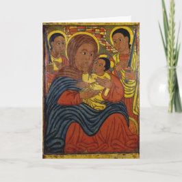 Madonna negro etíope con la tarjeta de Navidad de