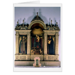Madonna, niño y santos (retablo triptaco)