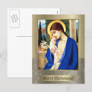 Madonna y el niño. Postales de Navidades Bellas Ar