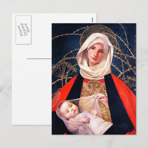 Madonna y el niño. Postales de Navidades Bellas Ar