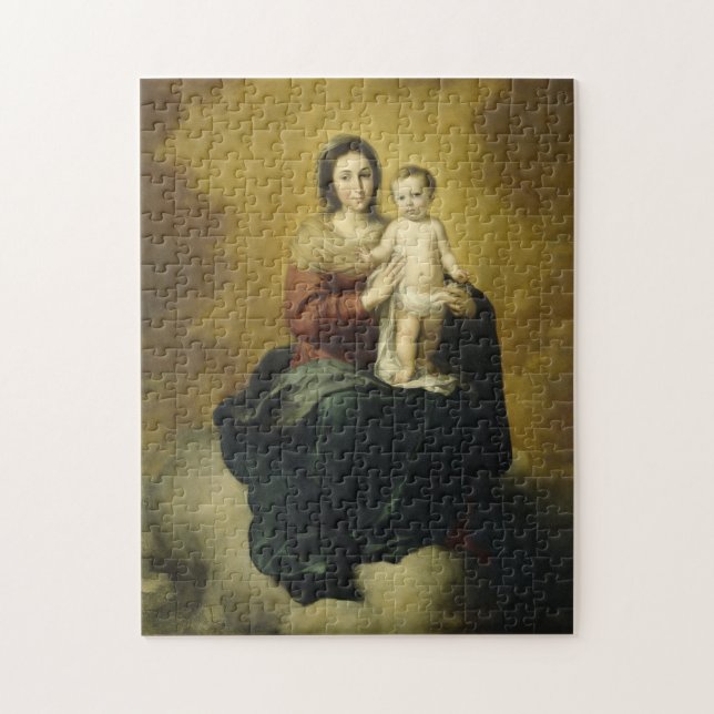 Madonna y el niño, rompecabezas del arte cristiano (Vertical)