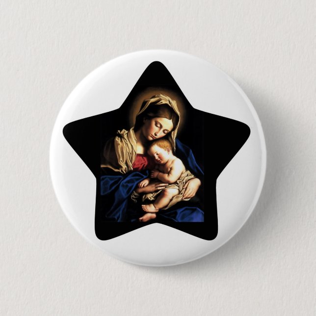 Madonna y estrella de encargo del botón del niño (Anverso)