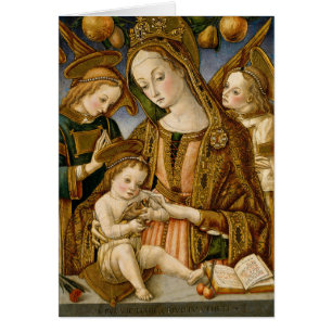 Madonna y niño con dos ángeles