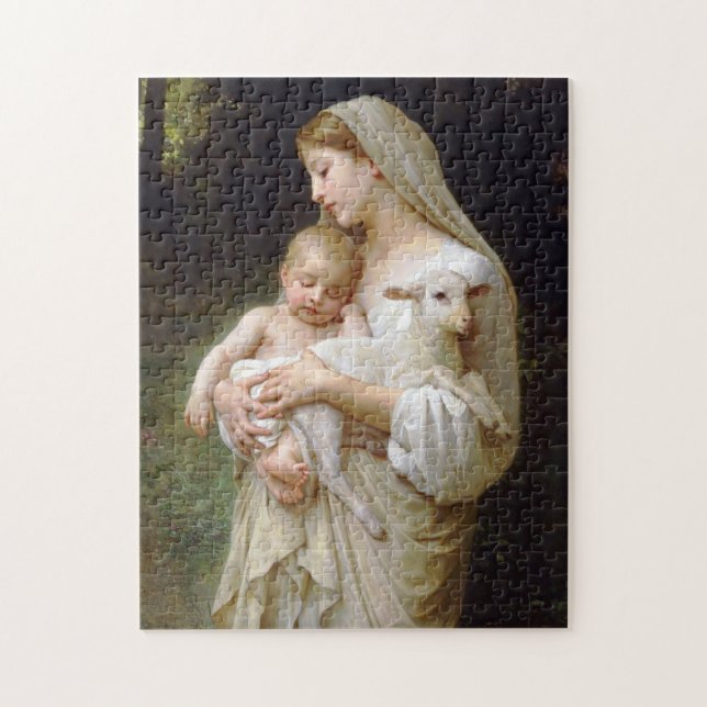 Madonna y niño con rompecabezas de Navidades de co (Vertical)