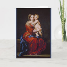 Madonna y niño con Rosario ... Tarjeta de navidad