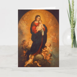 Madonna y niño en gloria... Tarjeta de navidad