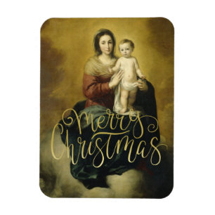 Madonna y niño, imanes de Navidades Bellas Artes