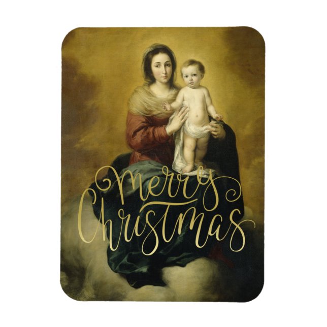 Madonna y niño, imanes de Navidades Bellas Artes (Vertical)