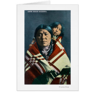 Madonna y niño indios cuervos