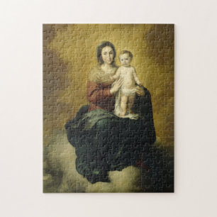 Madonna y niño, rompecabezas cristiano del arte