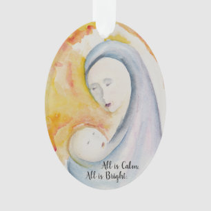 Madonna y ornamento del navidad del niño
