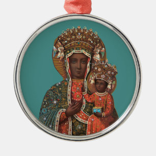 Madonna y ornamento negros del navidad del niño