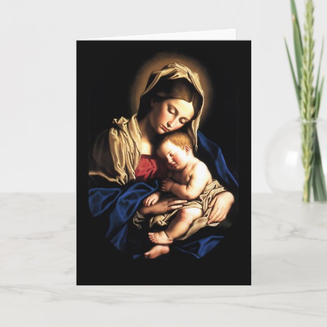 Madonna y tarjeta de encargo del niño (Anverso)