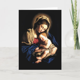 Madonna y tarjeta de encargo del niño