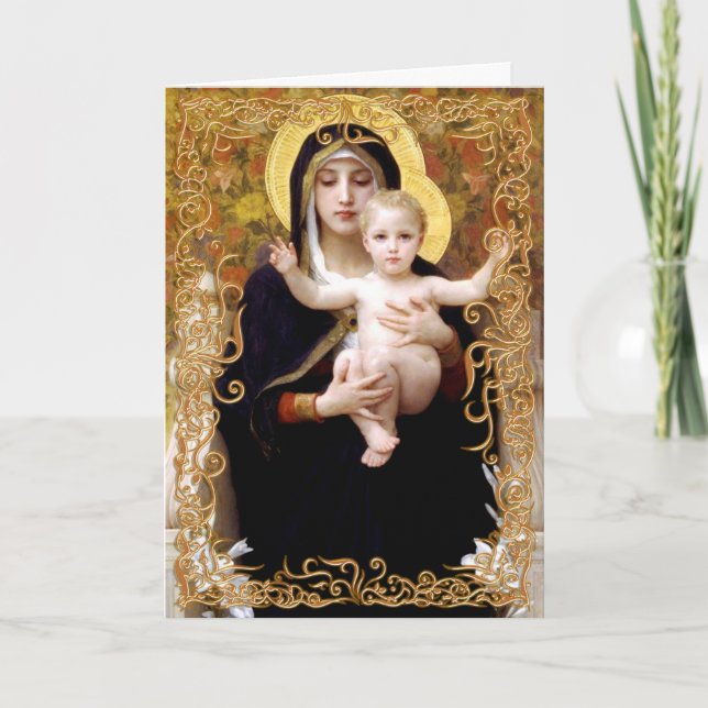 Madonna y tarjeta de Navidad del niño (Anverso)