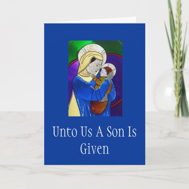 Madonna y tarjeta de Navidad del niño (Anverso)