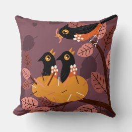 Madre Almohada decorativa de pájaro