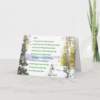 Madre amándote sin importar qué tarjeta de felicit