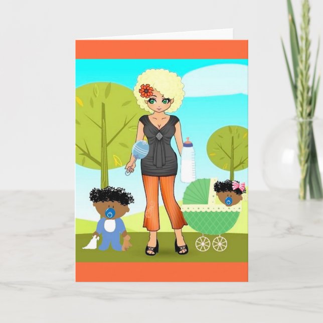 Madre americana afroamericana de la tarjeta del (Anverso)