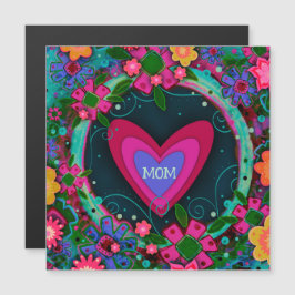 Madre Bonito Corazón Floral Tarjeta Magnética Únic