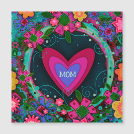 Madre Bonito Corazón Floral Tarjeta Magnética Únic