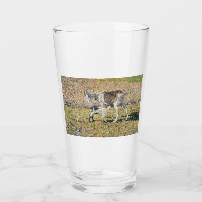 Madre cabra con su hijo pequeño (por Segantini) (Anverso)