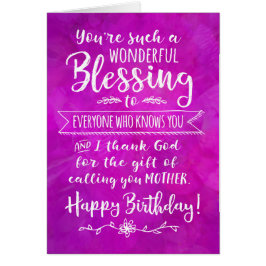Madre cumpleaños, eres una bendición maravillosa