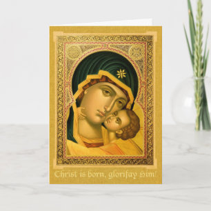 Madre de dios Glykophilousa -- Tarjeta de Navidad