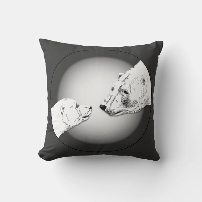Madre de la almohada de arte del oso polar con. Pi (Anverso)