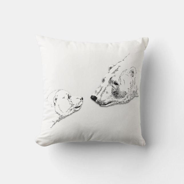 Madre de la almohada de arte del oso polar con. Pi (Anverso)