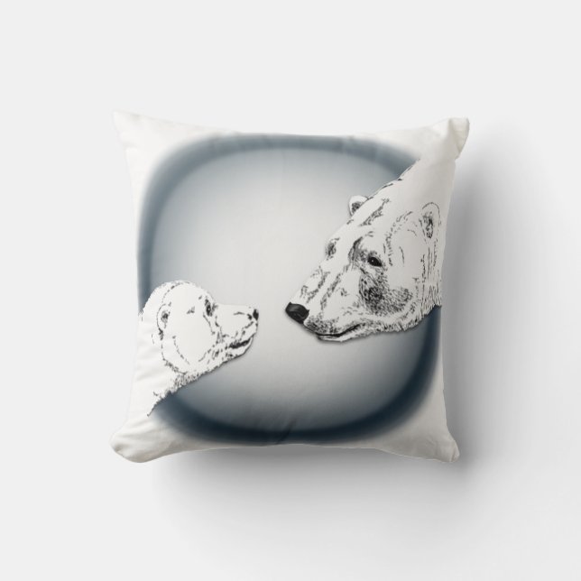 Madre de la almohada de arte del oso polar con. Pi (Anverso)