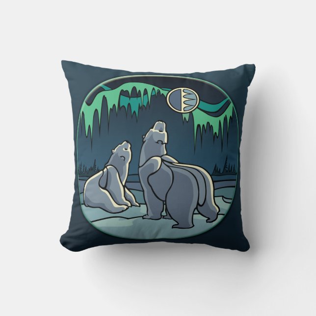 Madre de la almohada de arte del oso polar con. Pi (Anverso)