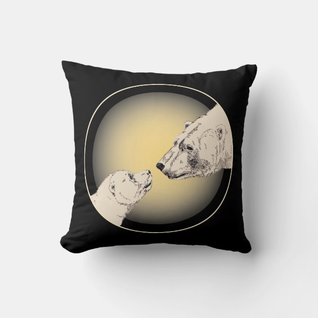 Madre de la almohada de arte del oso polar con. Pi (Anverso)
