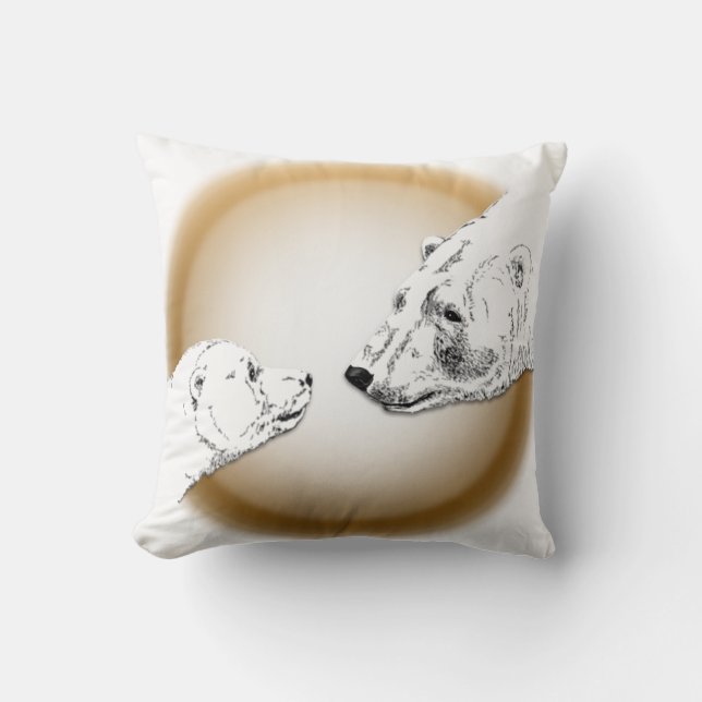 Madre de la almohada de arte del oso polar con. Pi (Anverso)
